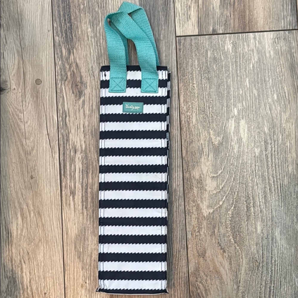 Thirty-One Insulated Wine Tote Bag with Teal Accents